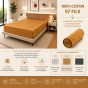 Drap Housse 140 x 190 cm Miel – 100% Coton 57 Fils/cm² – Bonnet 30 cm