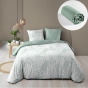 Parure de Lit 240 x 220 cm –  Réversible + Drap Housse Coton 57 fils Cassia Sauge