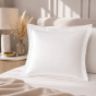 Taie d'Oreiller 65x65 cm Blanc – Satin de Coton 120 Fils/cm² – Hôtellerie Haut de Gamme