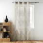 Voilage a oeillets 140 x 240 cm effet lin tissé imprime Indila Beige