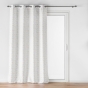 Rideau à Œillets 140 x 260 cm – Polyester Imprimé Métallisé – Louxor Blanc