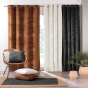 Lot de 4 Rideaux Occultants à Œillets - 140 x 240 cm - Velours relief Naturel