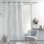 Voilage a oeillets 140 x 240 cm voile sablé Melusine Blanc