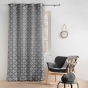 Rideau a oeillets 140 x 260 cm jacquard Caelia Gris