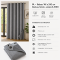 Lot de 2 Rideaux 140 x 240 cm – Blackout total & Thermique – Double polaire – Gris