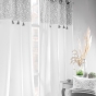 Lot de 2 rideaux a oeillets 140 x 240 cm poly-coton + pompons Flavie Gris