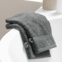 2 gants de toilette 15 x 21 cm eponge unie elegance Anthracite