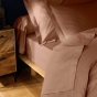 Taie d'oreiller 50 x 70 cm uni 57 fils lina +point bourdon Blush
