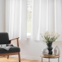 Lot de 2 Rideaux petite hauteur 135 x 180 cm isolant thermique microfibre Micropolar Blanc