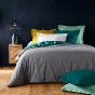 Housse de couette 2 personnes 240 x 220 cm uni 57 fils lina Noir