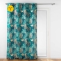 Lot de 2 Rideaux déco à oeillet 140 x 260 cm polyester imprimé Ornella Emeraude