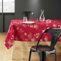 Nappe rectangle 150 x 300 cm polyester imprimé metallisé Bloomy rouge