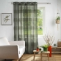 Voilage a oeillets 140 x 240 cm effet lin tisse fils chenille terraza Kaki