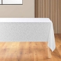 Nappe rectangle 140 x 240 cm microfibre imprimee metallisee mikado Blanc/argent