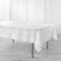 Nappe rectangle 150 x 300 cm polyester imprimé metallisé Bully Blanc