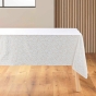 Nappe rectangle 140 x 240 cm microfibre imprimee metallisee mikado Blanc/or