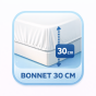 Drap-housse 160 x 200 cm — Satin de coton 120 fils/cm² — Blanc — Bonnet 30 cm
