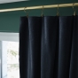 Lot de 2 rideaux velours minuit 140 x 270 cm ajustables – Anneaux pince – Coton épais – CÉSAR