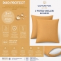 Lot de 2 taies d’oreiller Duo Protect 63 x 63 cm Coton 57 fils/cm² Imperméables Miel