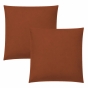 Lot de 2 taies d’oreiller Duo Protect 63 x 63 cm Coton 57 fils/cm² Imperméables Paprika