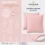 Lot de 2 taies d’oreiller Duo Protect 63 x 63 cm Coton 57 fils/cm² Imperméables Dragée