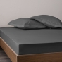 Drap Housse 140 x 190 cm Ardoise – 100% Coton 57 Fils/cm²