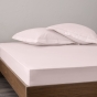 Drap-housse 140 x 190 cm Percale de Coton Peigné Rose – 80 fils/cm² – Bonnet 35 cm