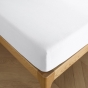 Drap Housse 160 x 200 cm Blanc – 100% Coton 57 Fils/cm² – Bonnet 30 cm