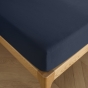 Drap Housse 160 x 200 cm Bleu nuit – 100% Coton 57 Fils/cm²- Bonnet 30 cm