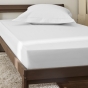 Drap Housse 90x190 cm 1 Place 100% Coton 57 Fils/cm² Bonnet 30 cm Blanc