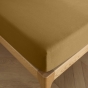 Drap Housse 90x190 cm 1 Place 100% Coton 57 Fils/cm² Bonnet 30 cm Caramel
