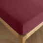 Drap Housse 90x190 cm 1 Place 100% Coton 57 Fils/cm² Bonnet 30 cm Grenat