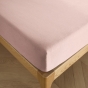 Drap Housse 90x190 cm 1 Place 100% Coton 57 Fils/cm² Bonnet 30 cm Rose dragée