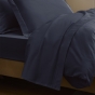 Drap-Housse 180 x 200 cm Prestige Bleu – Satin de Coton Peigné 120 fils/cm² – Bonnet 30 cm