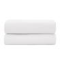 Drap Plat 240 x 300 cm Blanc Satin de Coton Peigné 120 Fils/cm² - Qualité Hôtelière Premium
