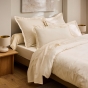 Drap Plat 240 x 300 cm Crème Satin de Coton Peigné 120 Fils/cm² - Qualité Hôtelière Premium