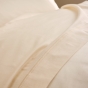 Drap Plat 240 x 300 cm Crème Satin de Coton Peigné 120 Fils/cm² - Qualité Hôtelière Premium