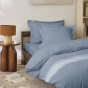 Housse de couette 140 x 200 cm Grand Hôtel Bleu jean — Percale de coton peigné 80 fils/cm²