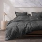 Housse de couette Percale de coton peigné 80 fils/cm²- 260 x 240 cm - Ardoise