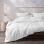 Housse de couette Percale de coton peigné 80 fils/cm²- 260 x 240 cm - Blanc