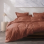 Housse de couette Percale de coton peigné 80 fils/cm²- 260 x 240 cm - Terracotta