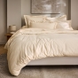 Housse de couette Prestige 260 x 240 cm Crème – Satin de coton peigné 120 fils/cm²