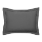 Taie d'Oreiller 50 x 70 cm Graphite – Satin de Coton 120 Fils/cm² – Hôtellerie Haut de Gamme