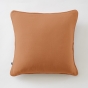 Coussin déhoussable 45 × 45 cm – Gaze de coton unie GAÏA – Passepoil & Zip  Abricot