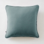 Lot de 2 coussins 45 x 45 cm gaze de coton Bleu canard – Déhoussables zip – Passepoil