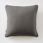 Lot de 2 coussins 45 x 45 cm gaze de coton Granit – Déhoussables zip – Passepoil