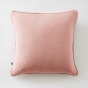 Lot de 2 coussins 45 x 45 cm gaze de coton Pêche – Déhoussables zip – Passepoil