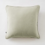 Lot de 2 coussins 45 x 45 cm gaze de coton Vert d'eau – Déhoussables zip – Passepoil