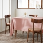 Nappe rectangle 150 x 250 cm + 6 serviettes de table – Double gaze de coton GAÏA Rose pêche