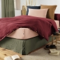 Cache-sommier 140 x 190 cm Double Gaze de Coton GAÏA Romarin – Qualité Haut de Gamme